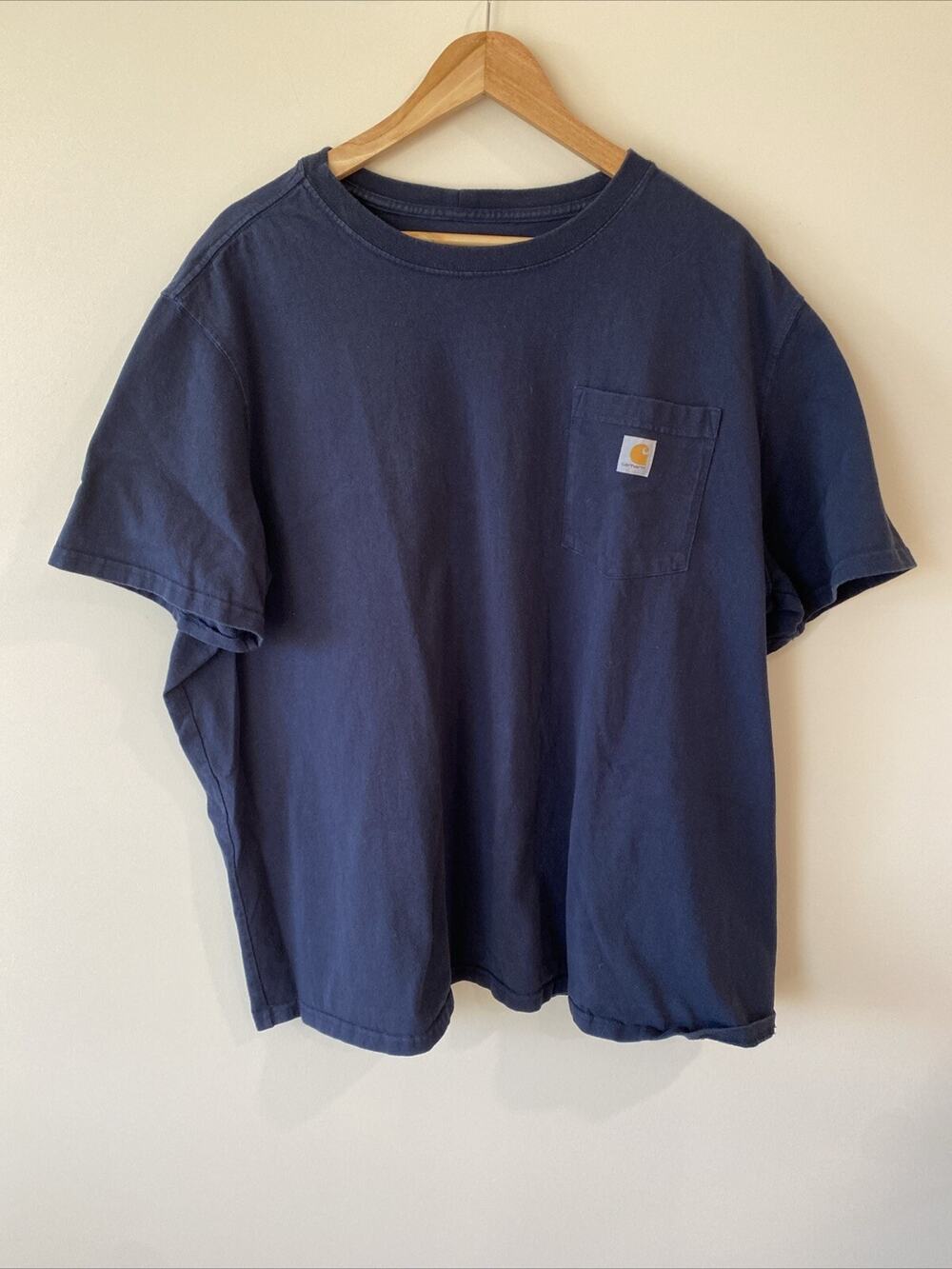Carhartt Pocket Mens Size 3XL Blue Short Sleeve Double Stitch T Shirt Workwear